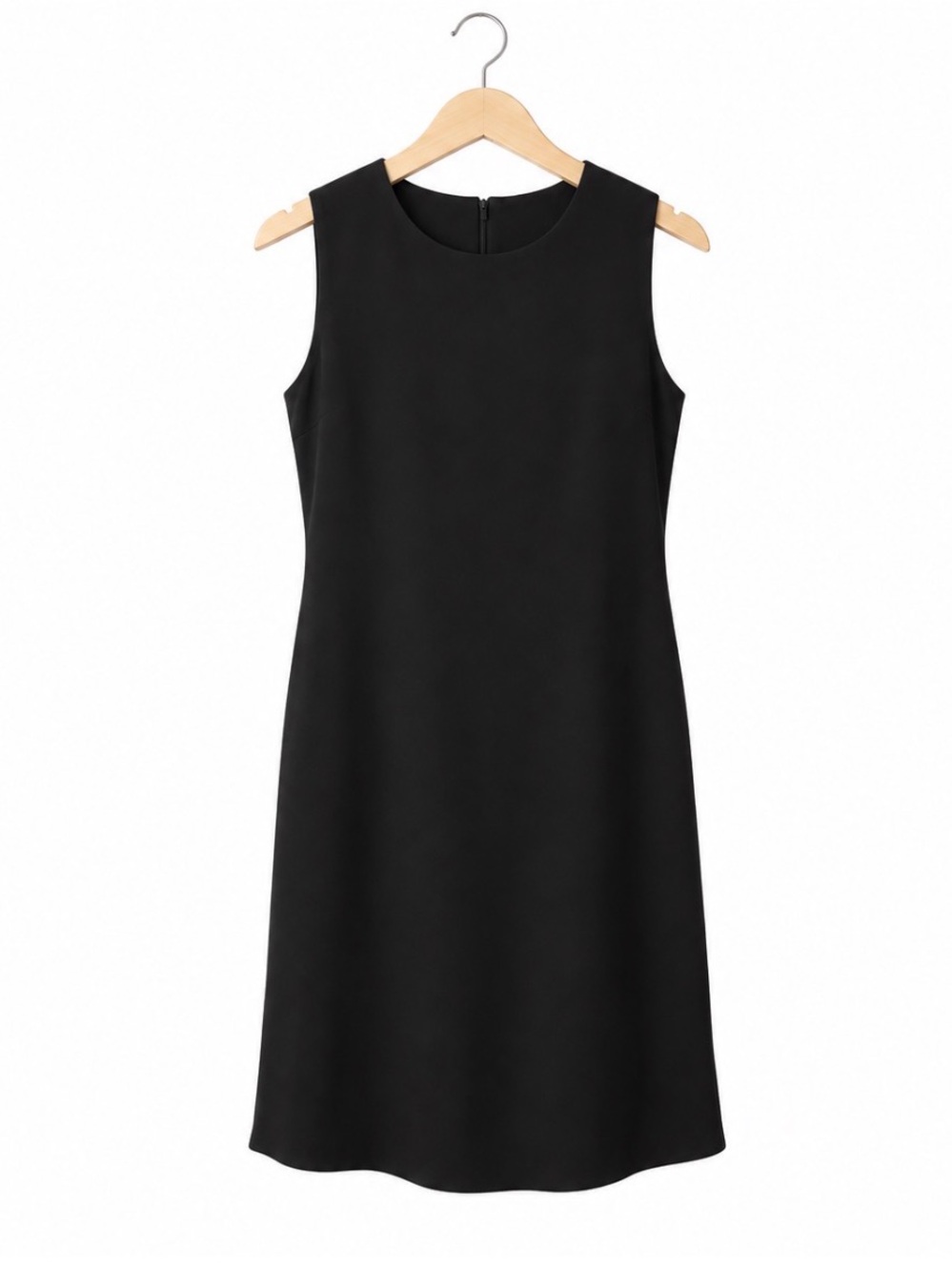 Anne Klein black sleeveless lined minimalist simple professional a-line dress 6